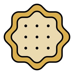 Sugar biscuit icon. Outline sugar biscuit vector icon color flat isolated on white