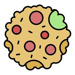 Home made biscuit icon. Outline home made biscuit vector icon color flat isolated on white