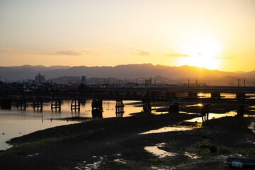 EOSRP.山口県岩国、夕日の撮り方を考える。