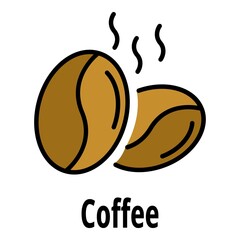 Obraz premium Coffee nut icon. Outline coffee nut vector icon color flat isolated on white