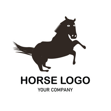 unique horse logo and black silhouette