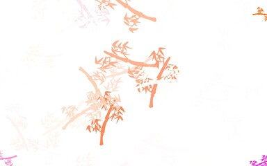 Light Red vector doodle pattern with branches.