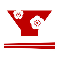 Obraz premium This is an icon of a bowl and chopsticks.
