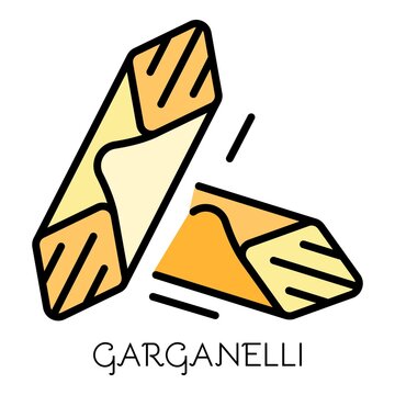 Garganelli pasta icon. Outline garganelli pasta vector icon color flat isolated on white