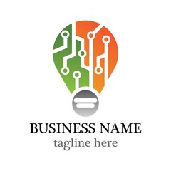 Lamp logo vector icon