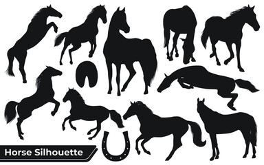Collection of Animal Horse silhouettes in different positions