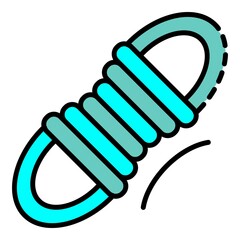 Hiking rope icon. Outline hiking rope vector icon color flat isolated on white
