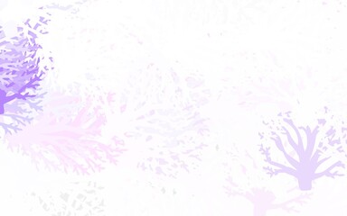 Light Purple, Pink vector doodle texture with leaves, branches.