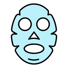 Aloe vera face mask icon. Outline aloe vera face mask vector icon color flat isolated on white