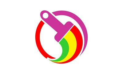 logo colorful brush