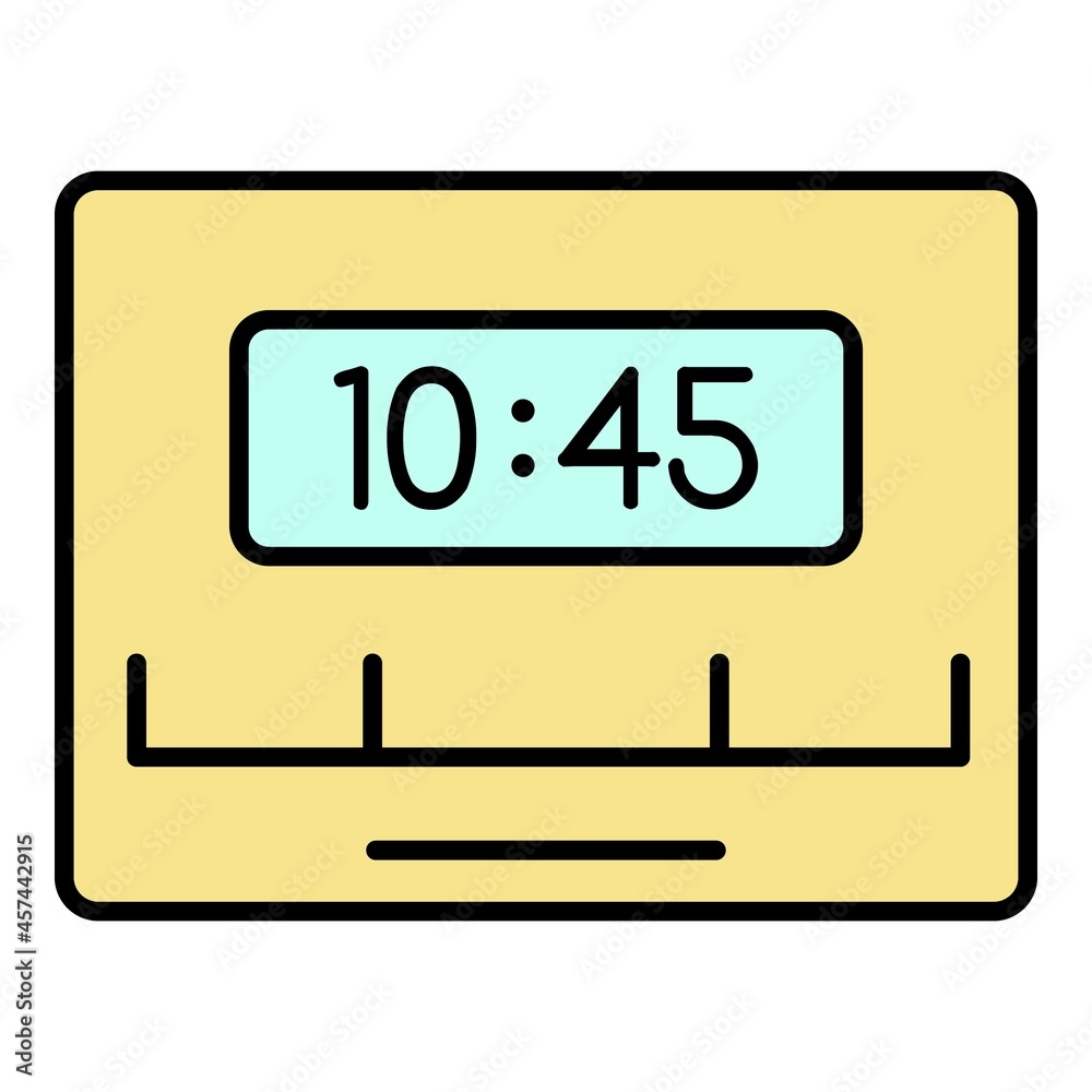 Poster reminder timer clock icon. outline reminder timer clock vector icon color flat isolated on white