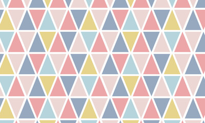 カラフルな北欧風アブストラクトパターン　シームレス　三角形