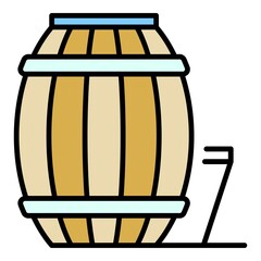 Blacksmith water barrel icon. Outline blacksmith water barrel vector icon color flat isolated on white