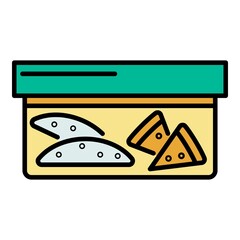 Lunchbox icon. Outline lunchbox vector icon color flat isolated on white
