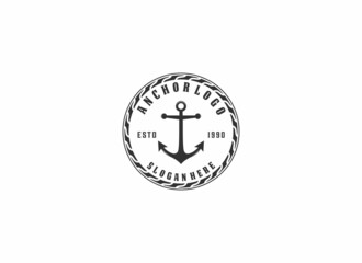 anchor illustration logo on white background