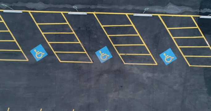 handicap parking spot in a parking lot