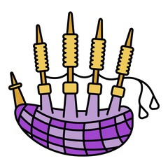 Bagpipes icon. Outline bagpipes vector icon color flat isolated on white