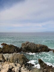 Fototapeta na wymiar rocks and sea in cancun mexico 