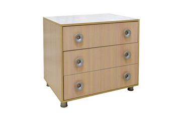 The image of chest of drawers isolated on white background