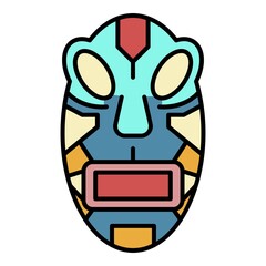 Maya idol icon. Outline maya idol vector icon color flat isolated on white