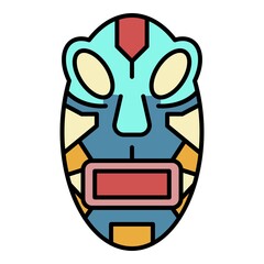 Maya idol icon. Outline maya idol vector icon color flat isolated on white