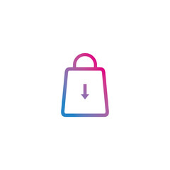 Buy shopping bag outline gradient icon