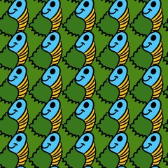 seamless pattern of cute monster cartoon