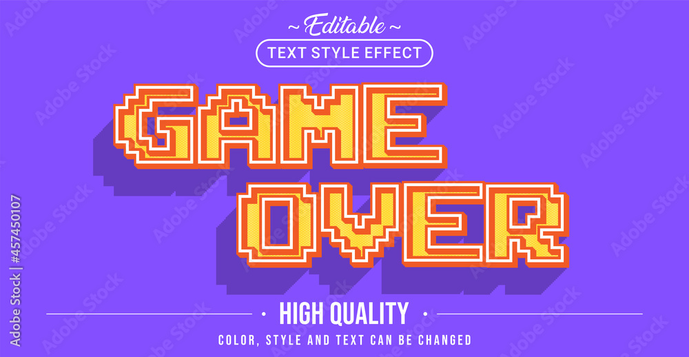 Poster Editable text style effect - Game Over text style theme.