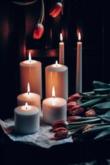 candles and flowers