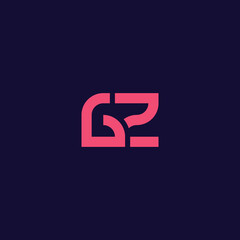 Simple and minimalist geometric overlapping letter GZ monogram initial logo