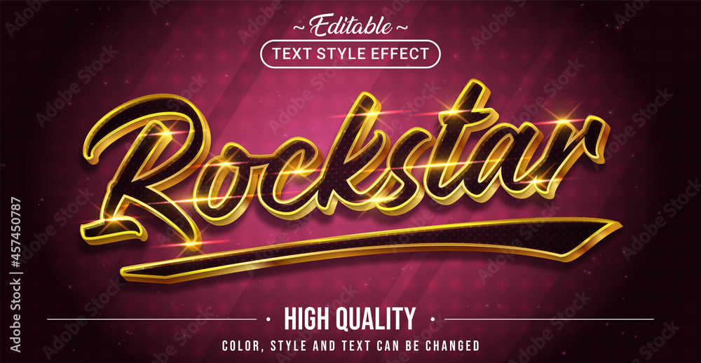 Poster editable text style effect - rockstar text style theme.