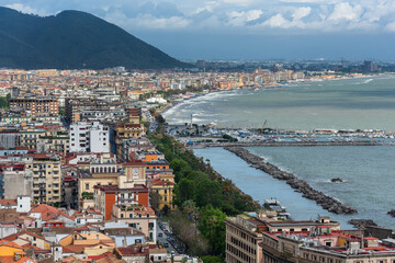 Aerial view of the Italian city of Salerno.