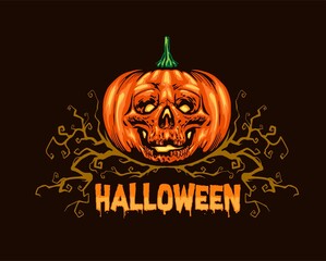 pumpkin halloween illustration