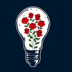 roses and light bulbs