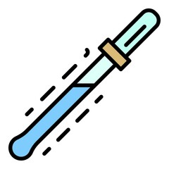 Dropper icon. Outline dropper vector icon color flat isolated on white