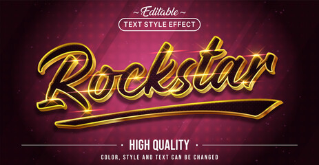 Editable text style effect - Rockstar text style theme.