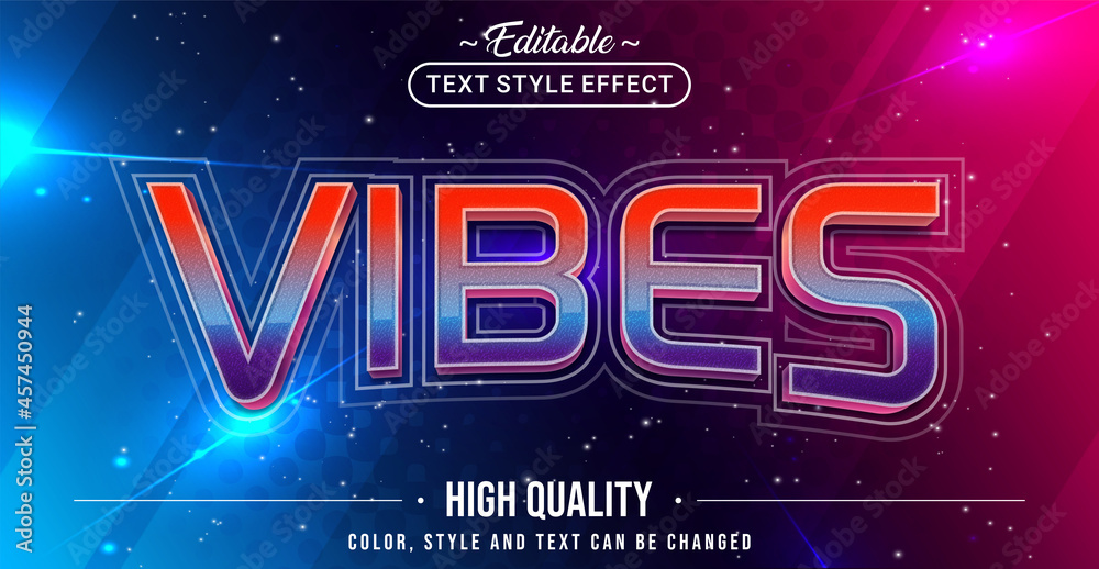 Aufkleber Editable text style effect - Vibes text style theme.