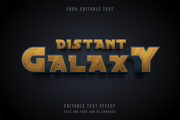 Distant galaxy,3 dimension editable text effect modern yellow gradation grey text style