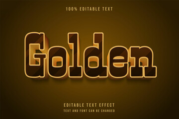 golden,3 dimension editable text effect modern yellow gradation gold text style