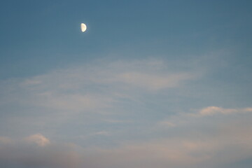 moon in the cloudy sky