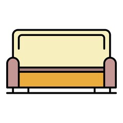 Sofa icon. Outline sofa vector icon color flat isolated on white