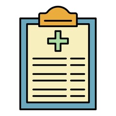 Obraz premium Medical check board icon. Outline medical check board vector icon color flat isolated on white