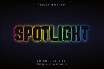 spotlight,editable text effect black gradation yellow green blue neon style effect