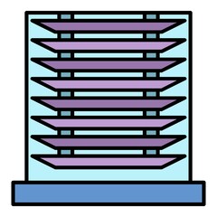 Horizontal jalousie icon. Outline horizontal jalousie vector icon color flat isolated on white