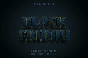 black friday,3 dimensions editable text effect blue gradation text style