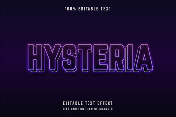 hysteria,3 dimensions editable text effect purple gradation pink neon text style