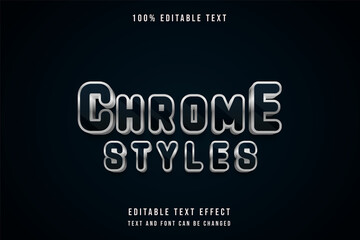 chrome styles,3 dimensions editable text effect blue gradation metal text style