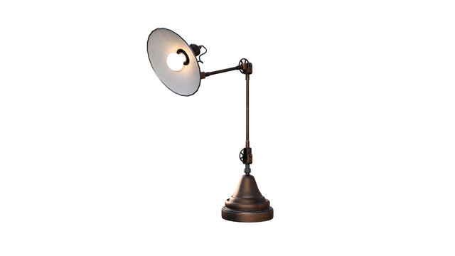 3d model of a table lamp in different angles and poses rendered for your collage as a prop. 3d rendering, 3d illustration.