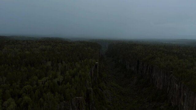 4K drone clip of storm in Ouimet Canyon 