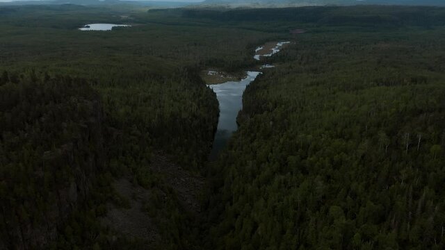 Aerial shot of Ouimet Canyon in 4K